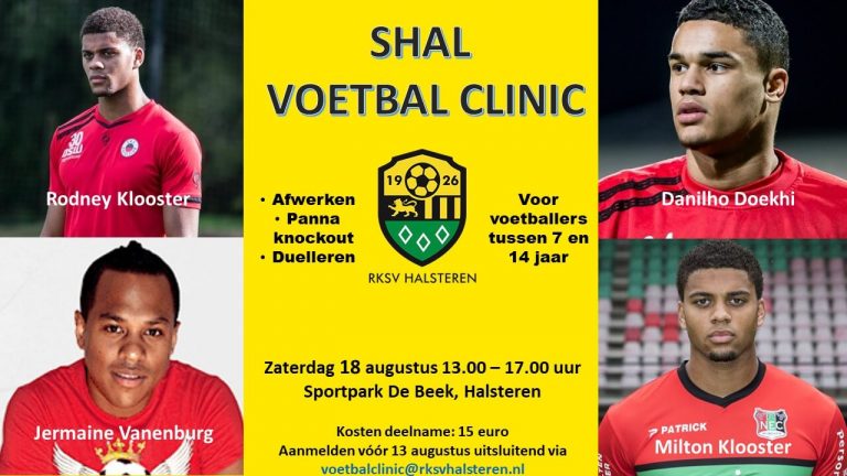 SHAL VOETBAL CLINIC OP 18 AUGUSTUS BIJ RKSV HALSTEREN