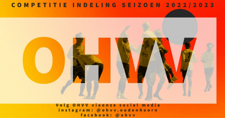 Competitie indeling seizoen 2022/2023 bekend.