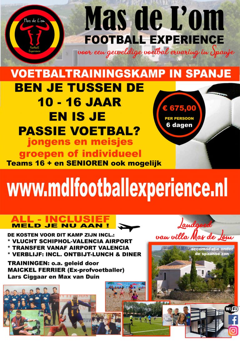 MDL Football Experience zorgt voor jeugdtrainingskampen in de vakanties