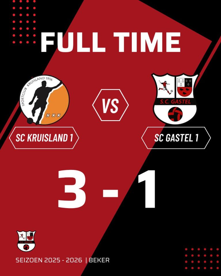 SC Gastel 1 gaat onderuit in Kruisland