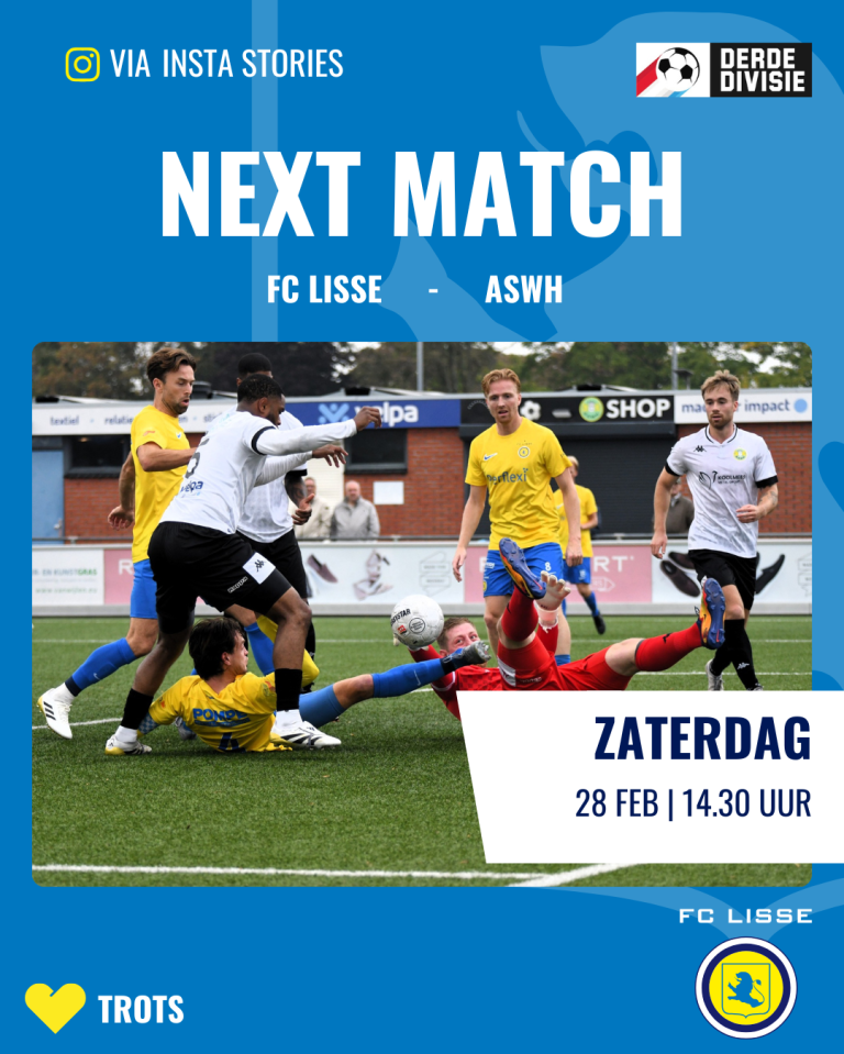 Voorbeschouwing FC Lisse – ASWH